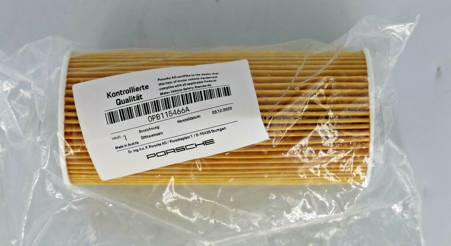 Porsche Genuine Engine Oil Filter (MPN: 0PB115466A) - Image 3