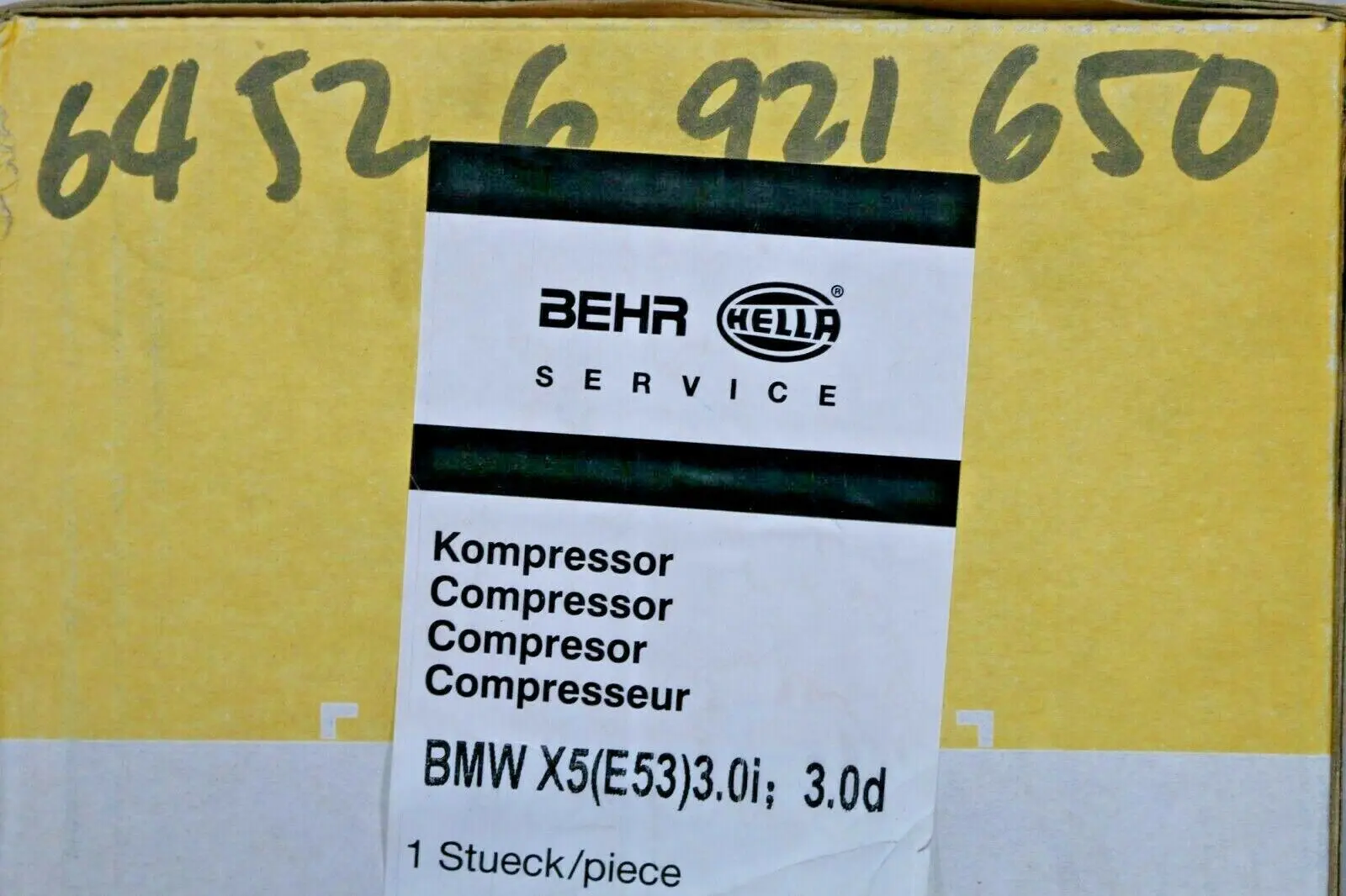 BEHR Hella Air Conditioning Compressor for BMW (MPN: 64526921650)