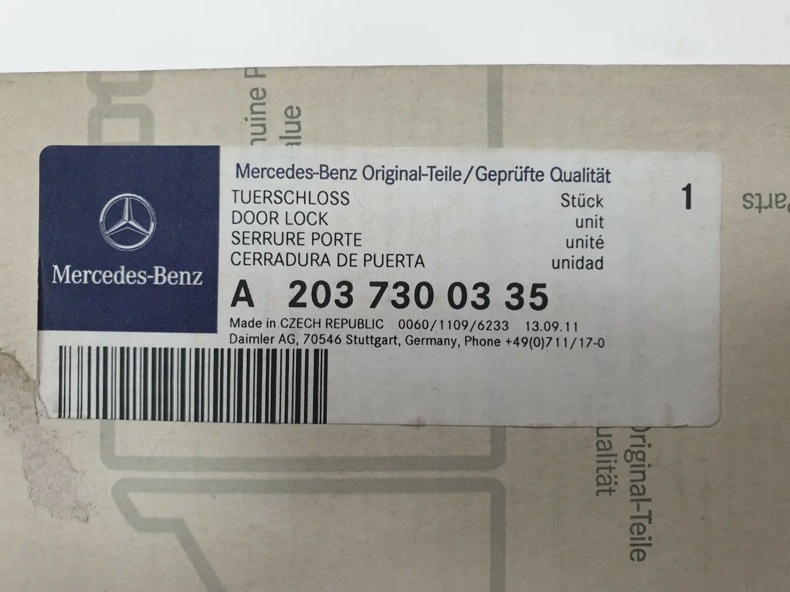 Mercedes-Benz Genuine Door Lock (MPN: A2037300335) - Image 5