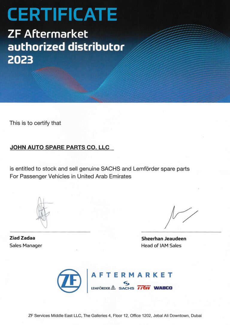 ZF Aftermarket Authorized Distributor for 2023